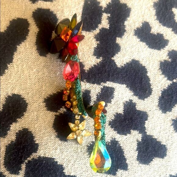 Wendy Gell and Karl Lagerfeld Colorful Crystal Drop Earring - Picture 1 of 6